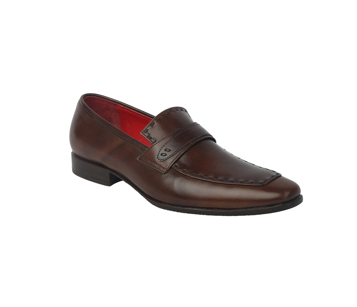Loafer with Side Fitting Smooth Leather - Brown