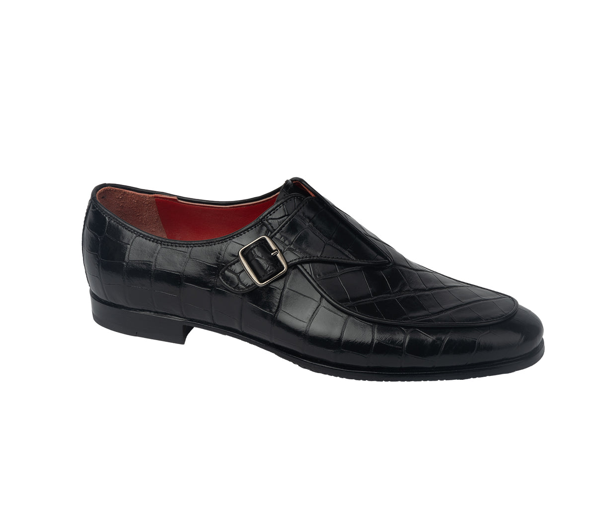 Loafer with Side Buckle - Black