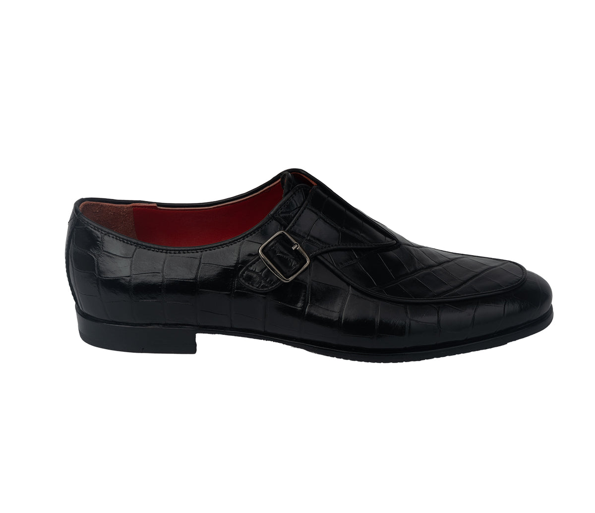 Loafer with Side Buckle - Black