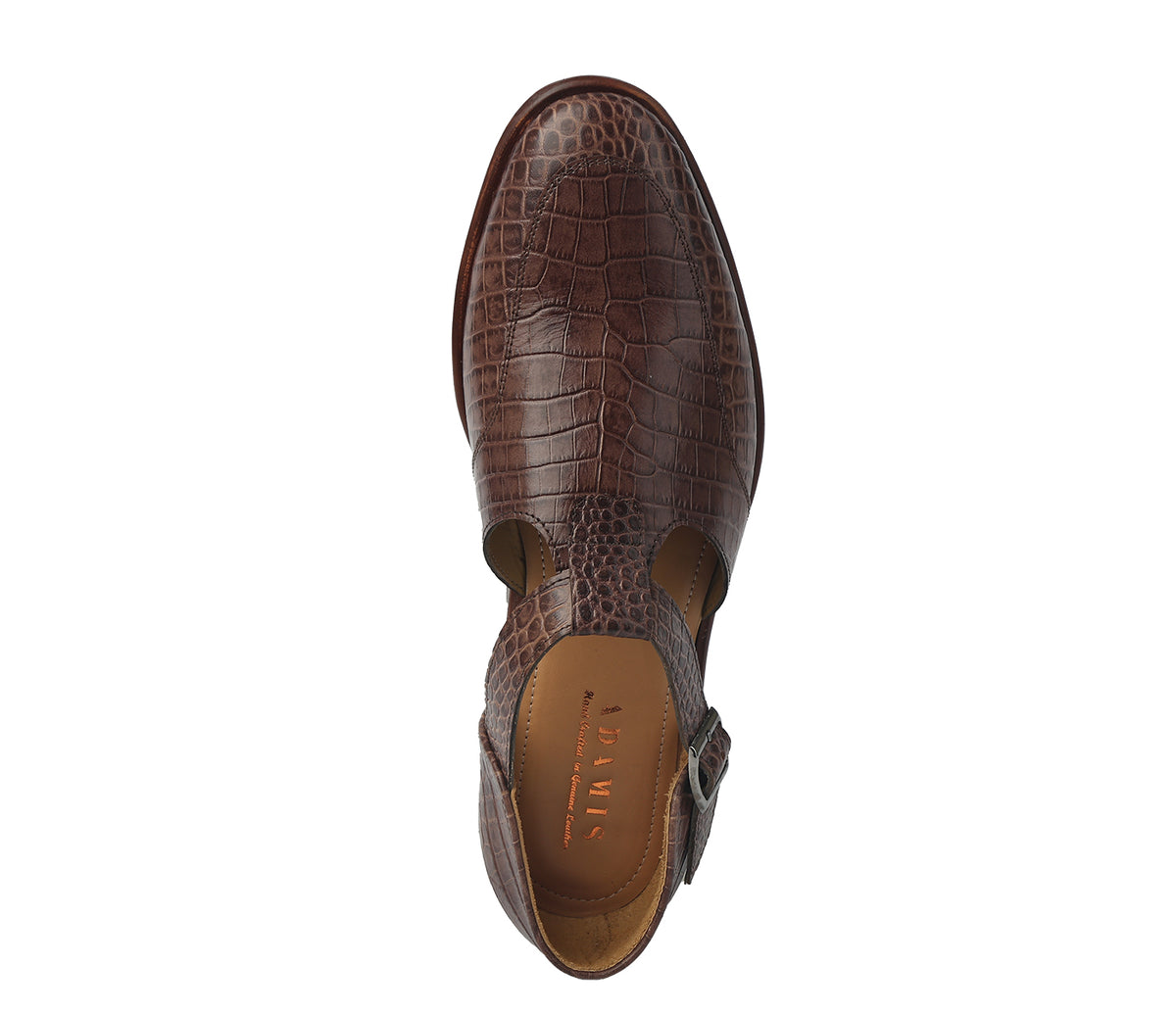Sandal with Side Adjustable Buckle - Brown