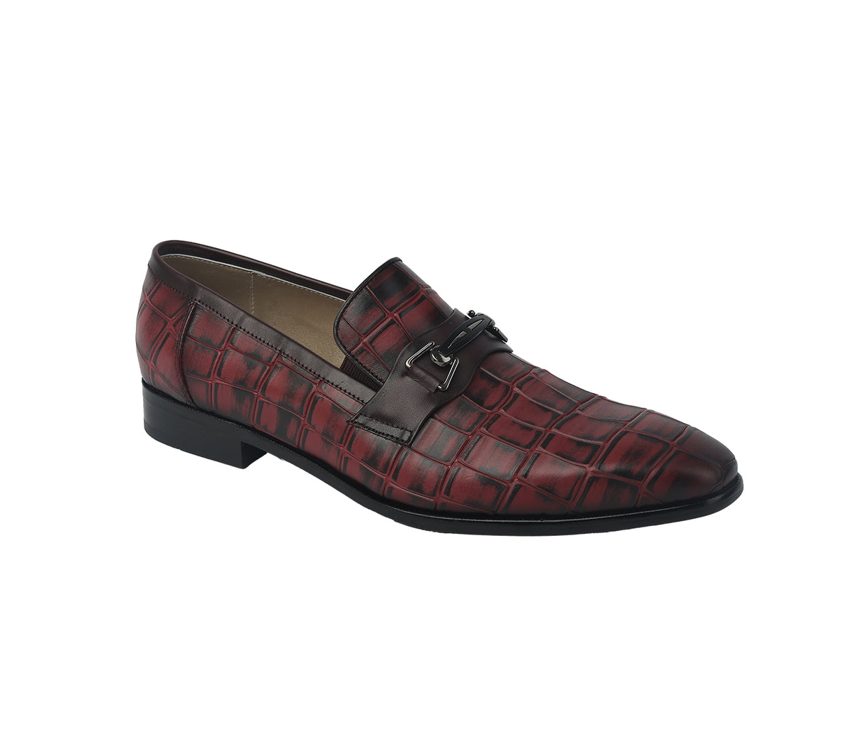 Loafer with Centre Ornament - Wine