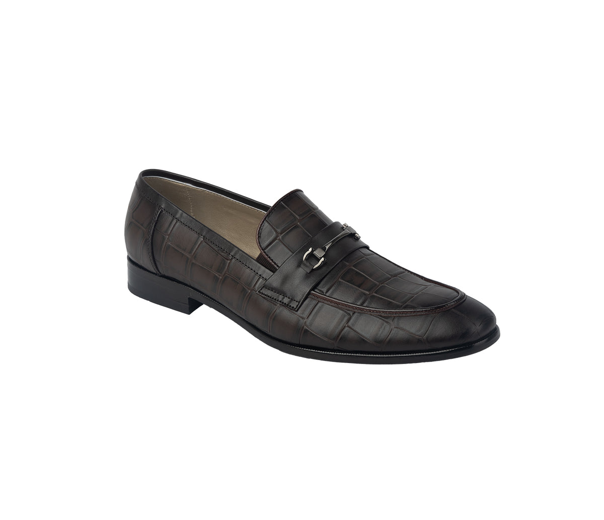 Loafer with Centre Ornament - Brown