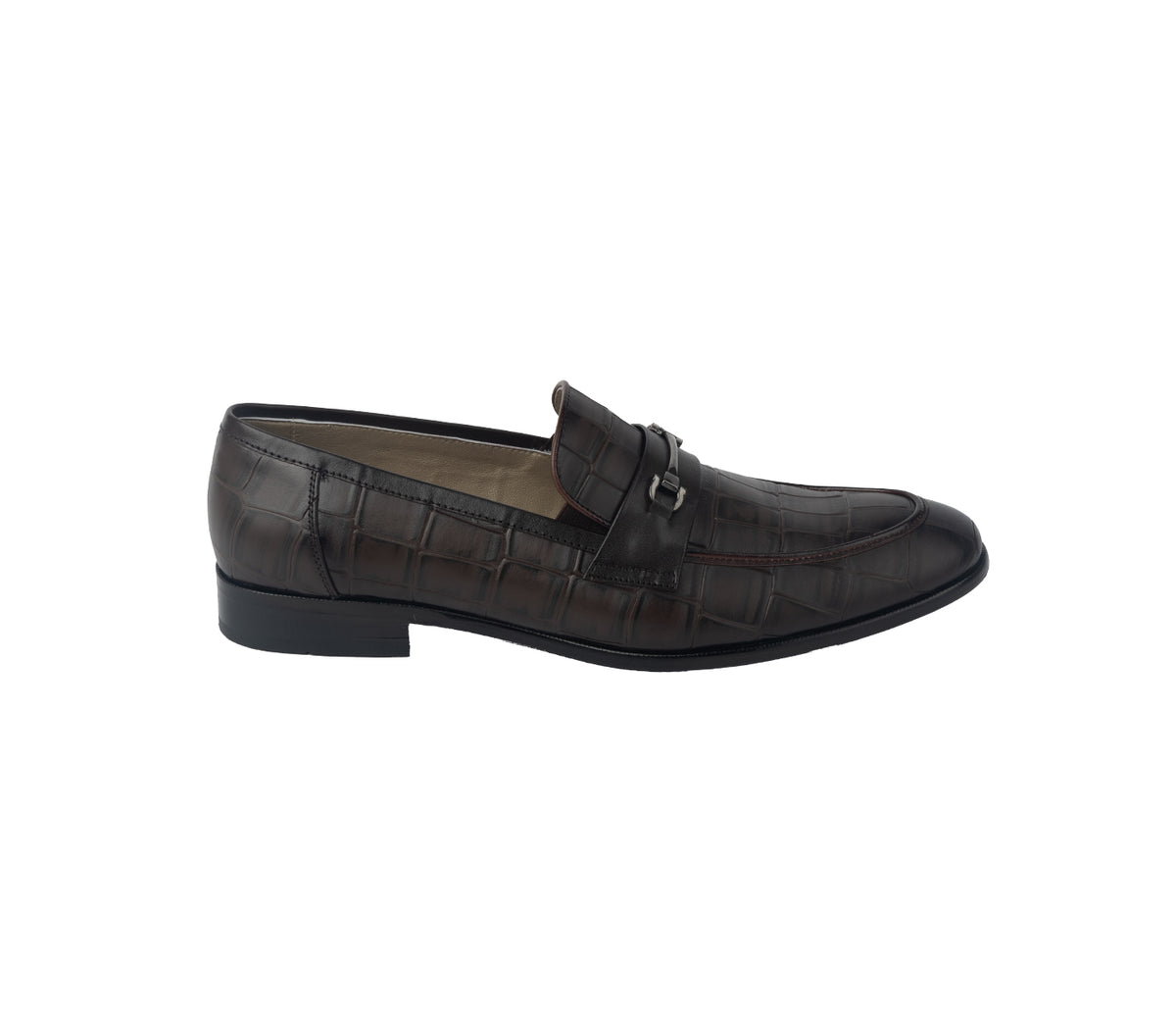Loafer with Centre Ornament - Brown
