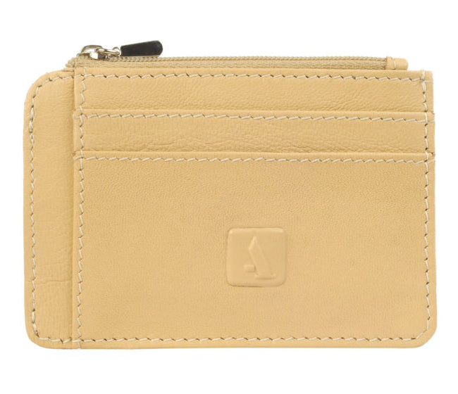 Credit Card Case With Coin Purse - Beige