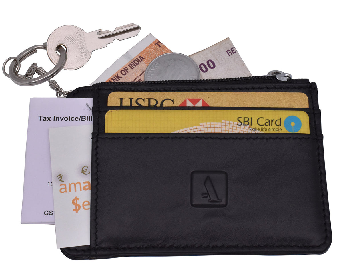 Credit Card Case With Coin Purse - Black