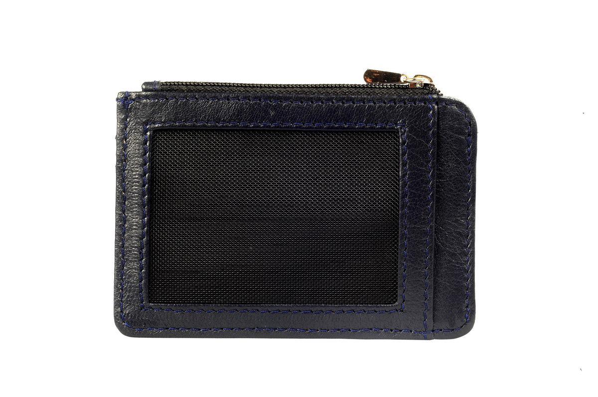 Credit Card Case With Coin Purse - Blue