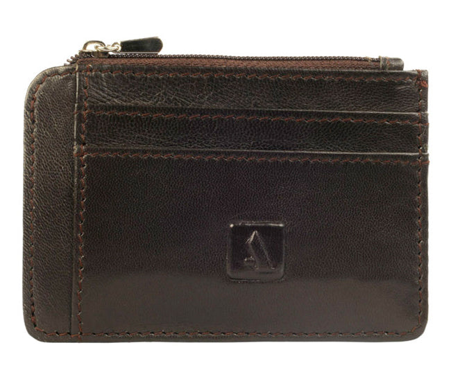 Credit Card Case With Coin Purse - Brown