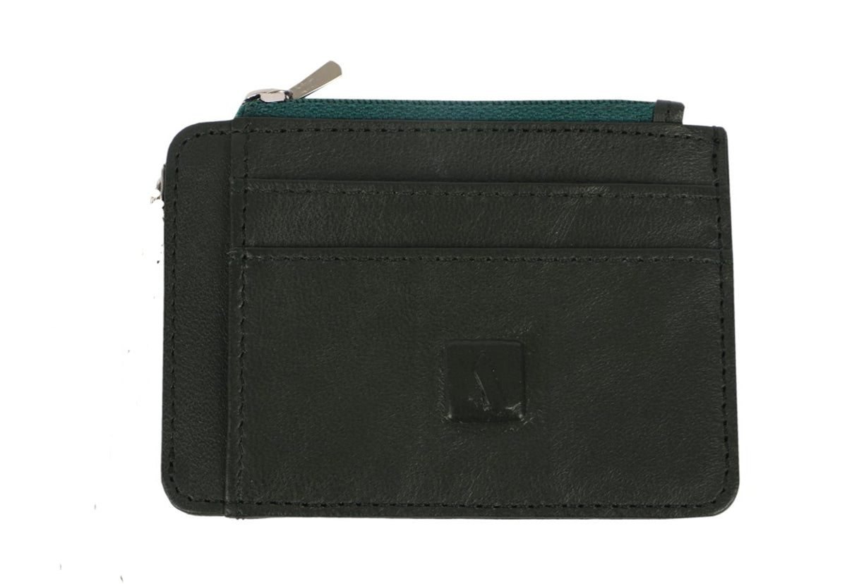 Credit Card Case With Coin Purse - Green