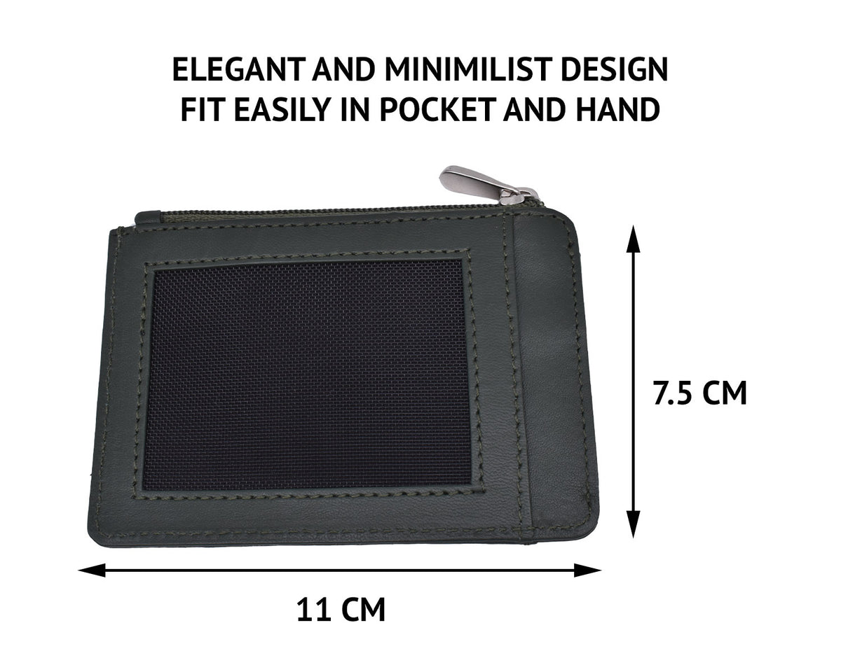Credit Card Case With Coin Purse - Green