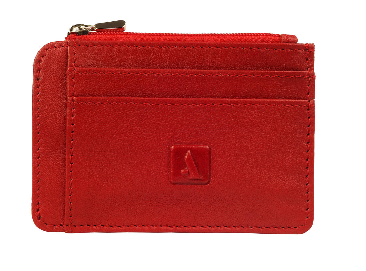 Credit Card Case With Coin Purse - Red