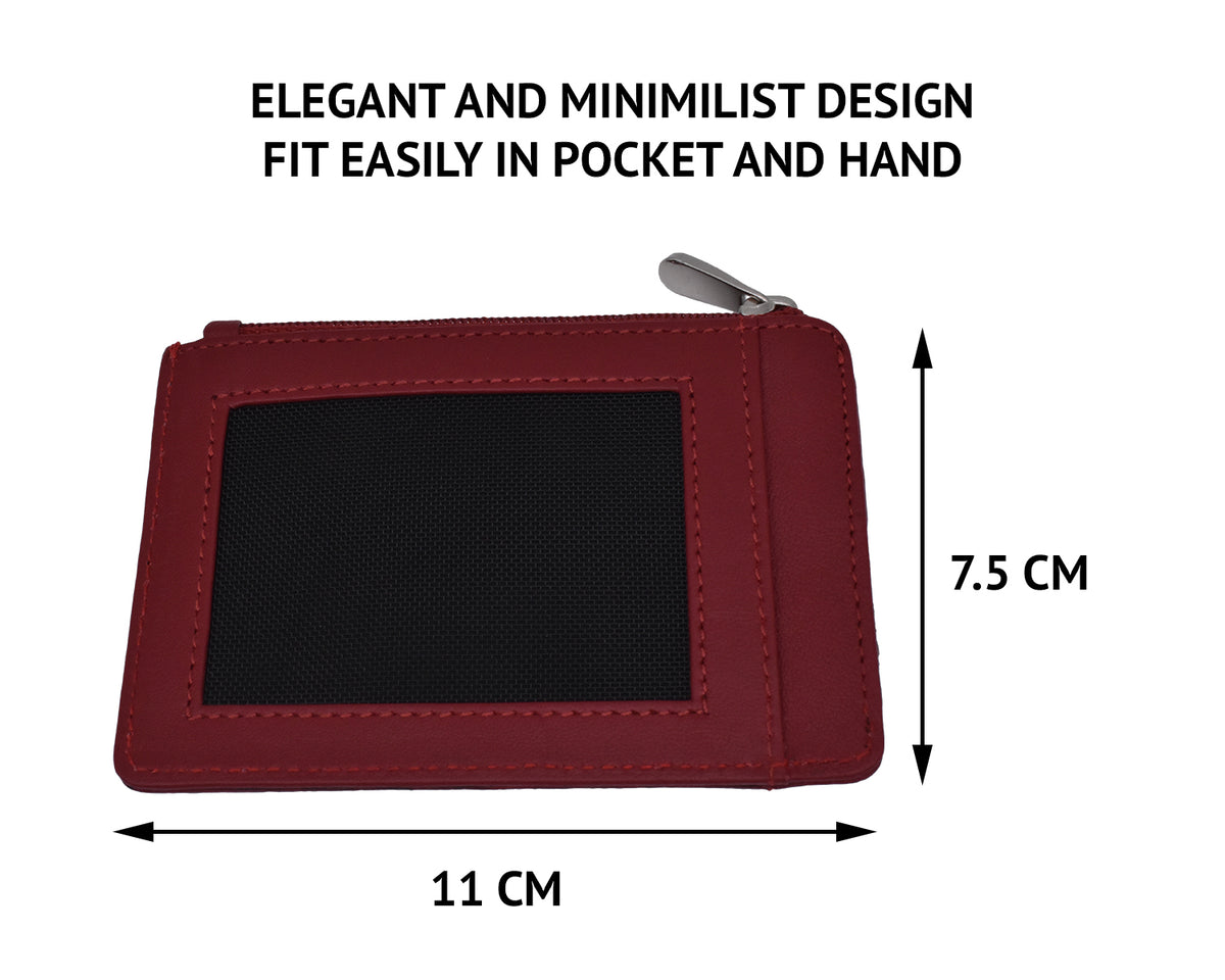 Credit Card Case With Coin Purse - Red