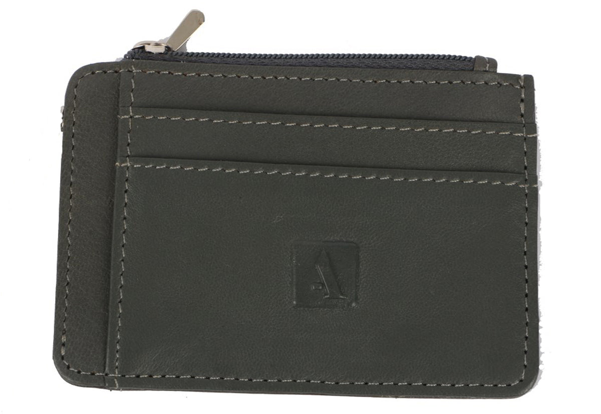 Credit Card Case With Coin Purse - Grey