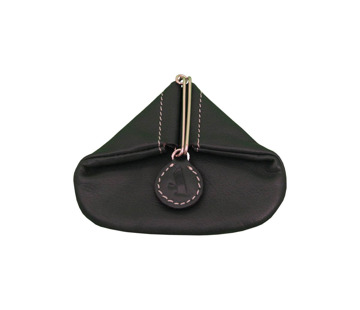 Triangular Shape Mini Coin Purse - Black