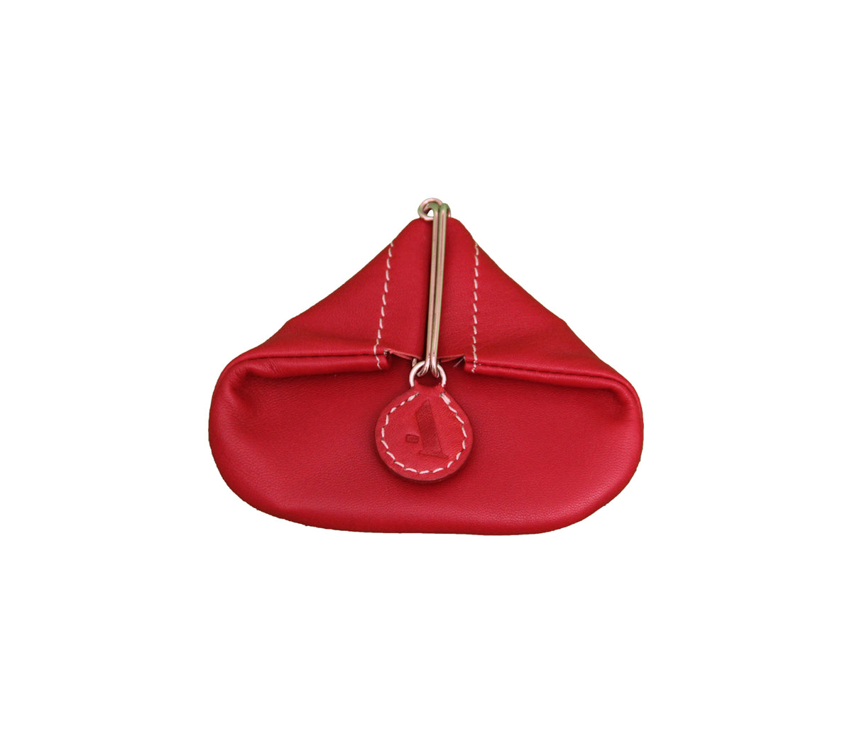 Triangular Shape Mini Coin Purse - Red