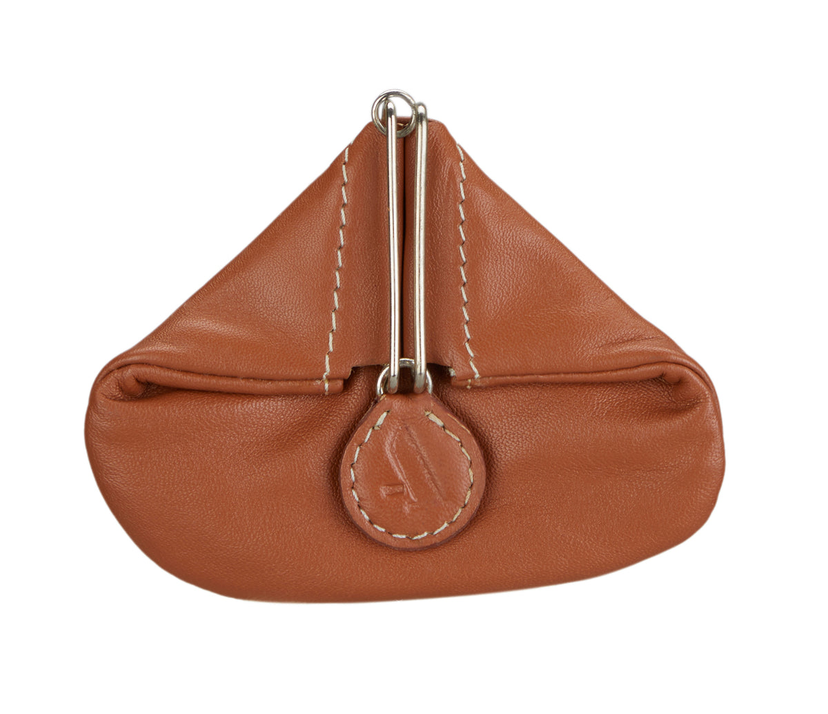 Triangular Shape Mini Coin Purse - Tan