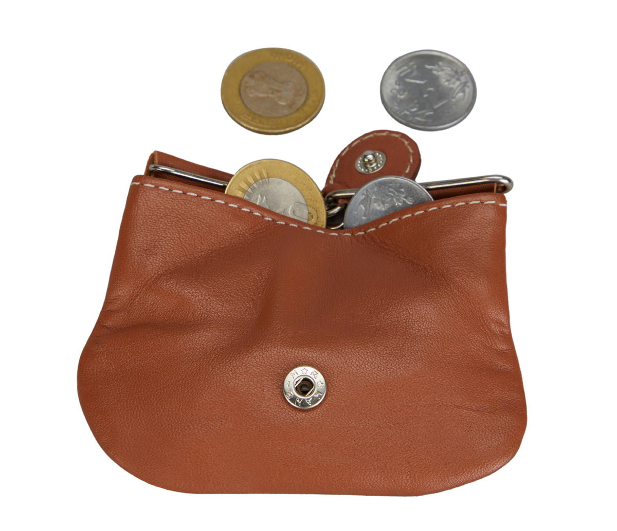 Triangular Shape Mini Coin Purse - Tan
