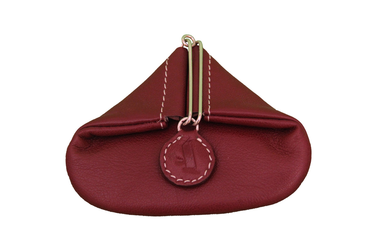 Triangular Shape Mini Coin Purse - Wine