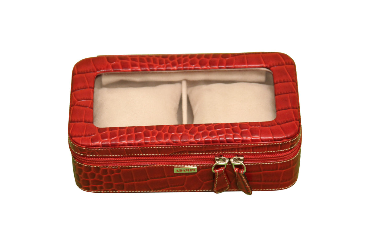 Watch case to hold 2 watches - Red