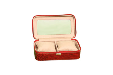 Watch case to hold 2 watches - Red