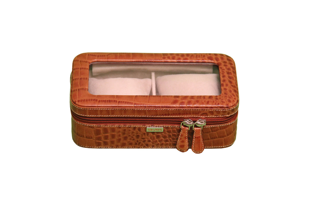 Watch case to hold 2 watches - Tan