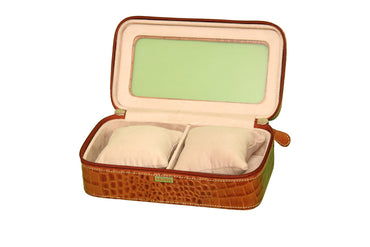 Watch case to hold 2 watches - Tan