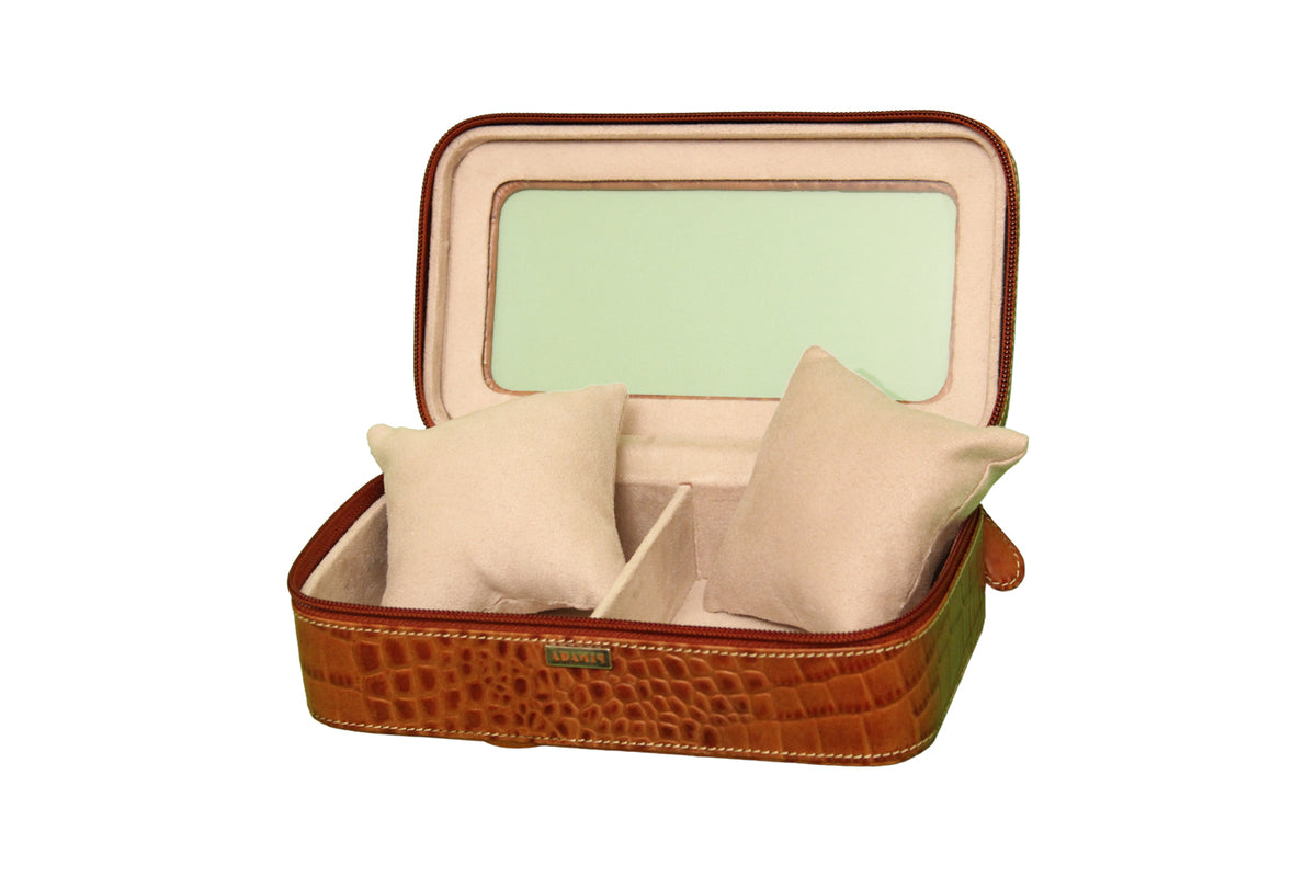 Watch case to hold 2 watches - Tan