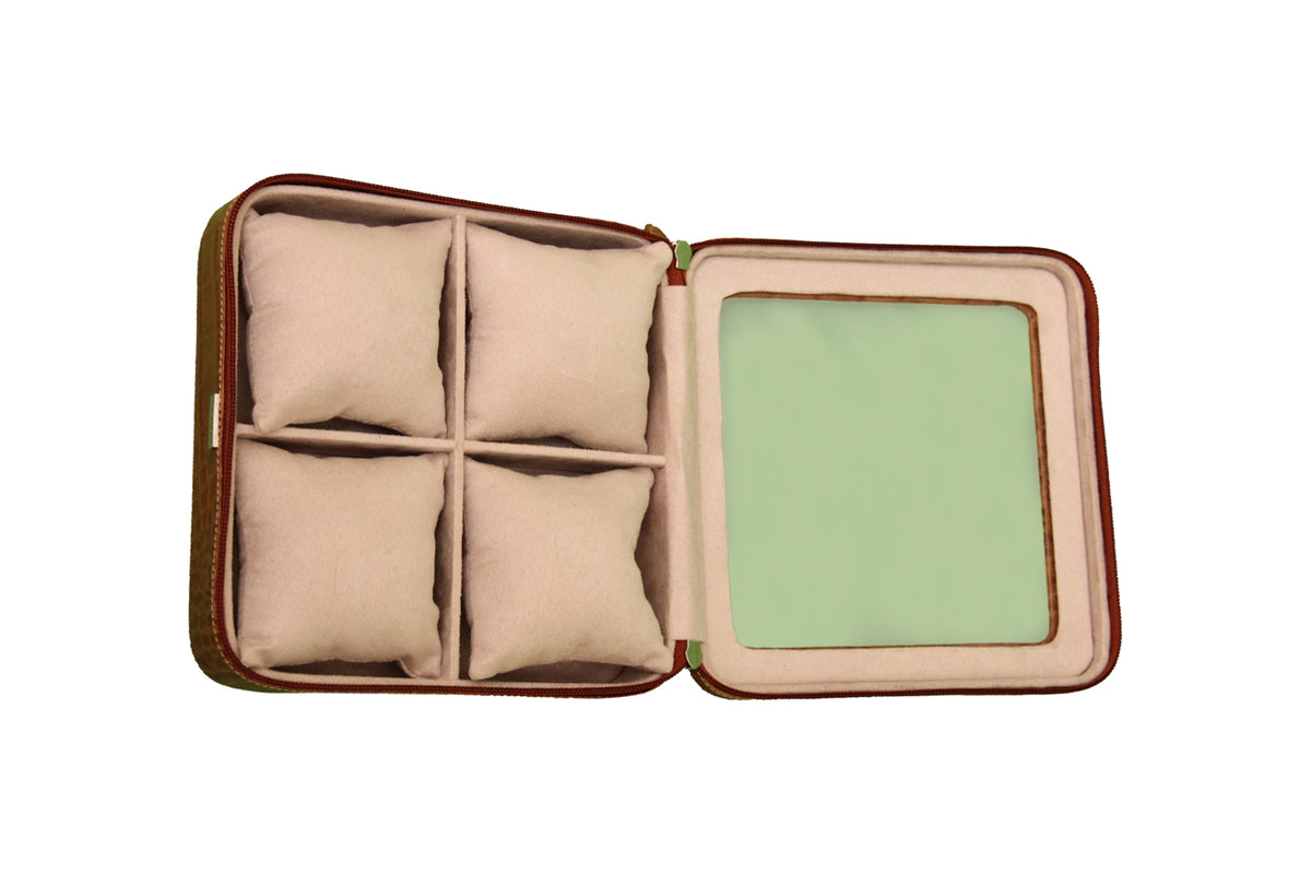 Watch case to hold 4 watches - Tan