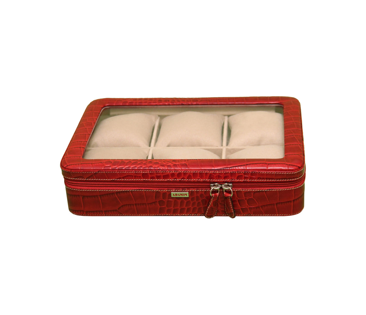 Watch Case To hold 6 Watches - Red
