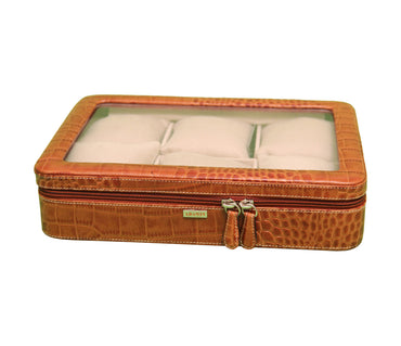 Watch Case To hold 6 Watches - Tan