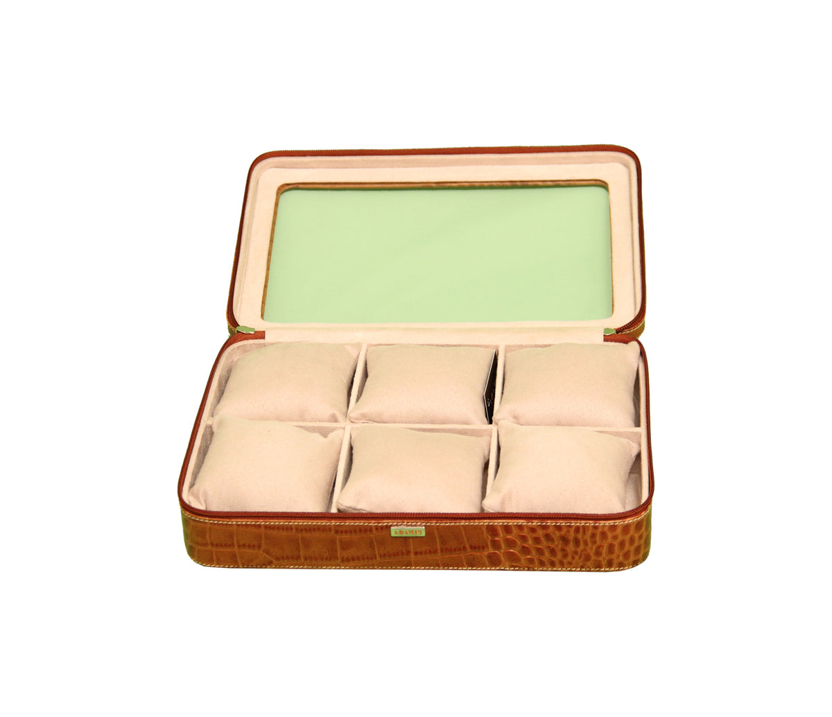 Watch Case To hold 6 Watches - Tan