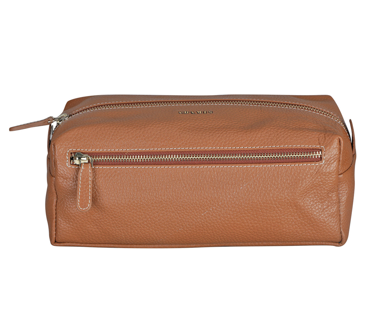 Unisex Wash And Toiletry Travel Pouch-Tan