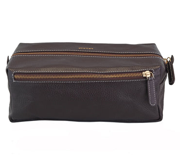 Unisex Wash And Toiletry Travel Pouch - Brown