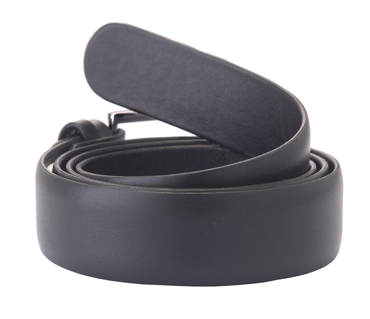 Men'S Formal Wear Sleek Belt In Genuine Leather - Black