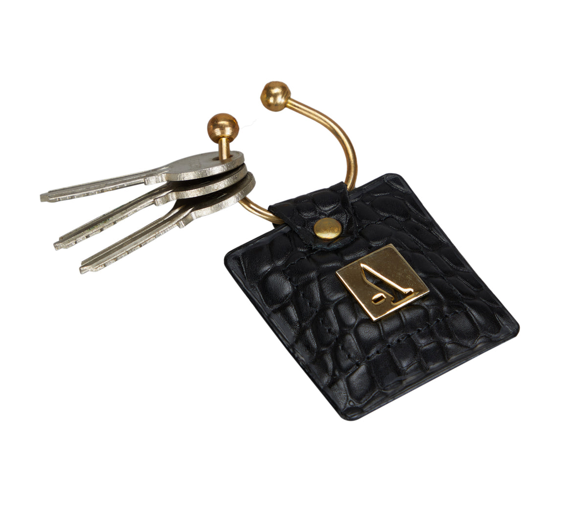 Key holder with knob screw key fitting - Black