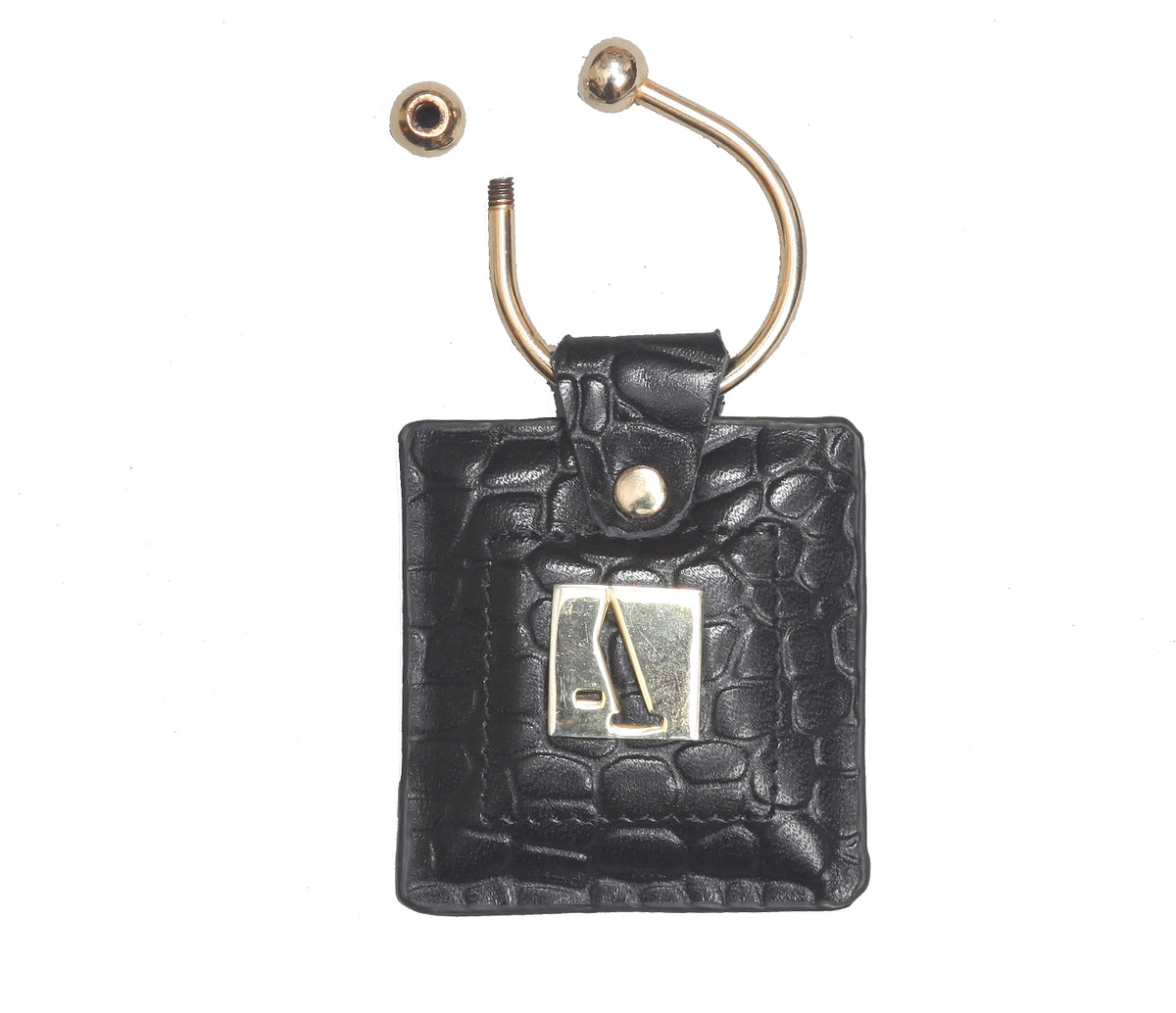 Key holder with knob screw key fitting - Black