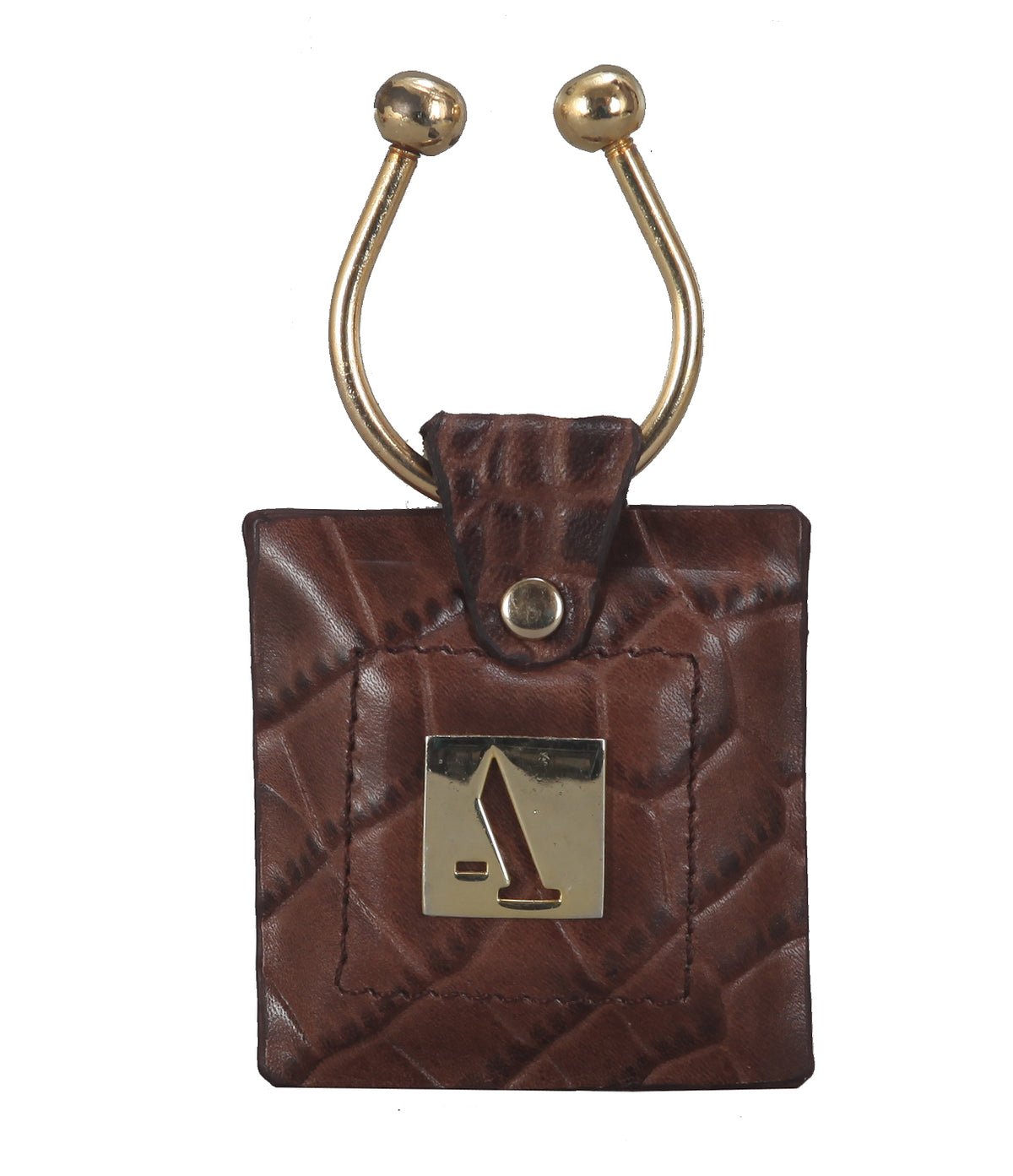 Key holder with knob screw key fitting - Brown