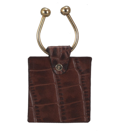Key holder with knob screw key fitting - Brown