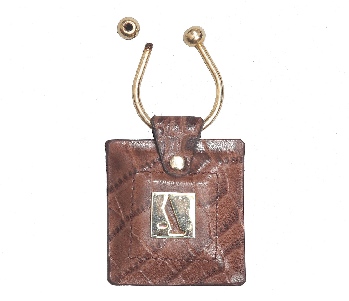 Key holder with knob screw key fitting - Brown