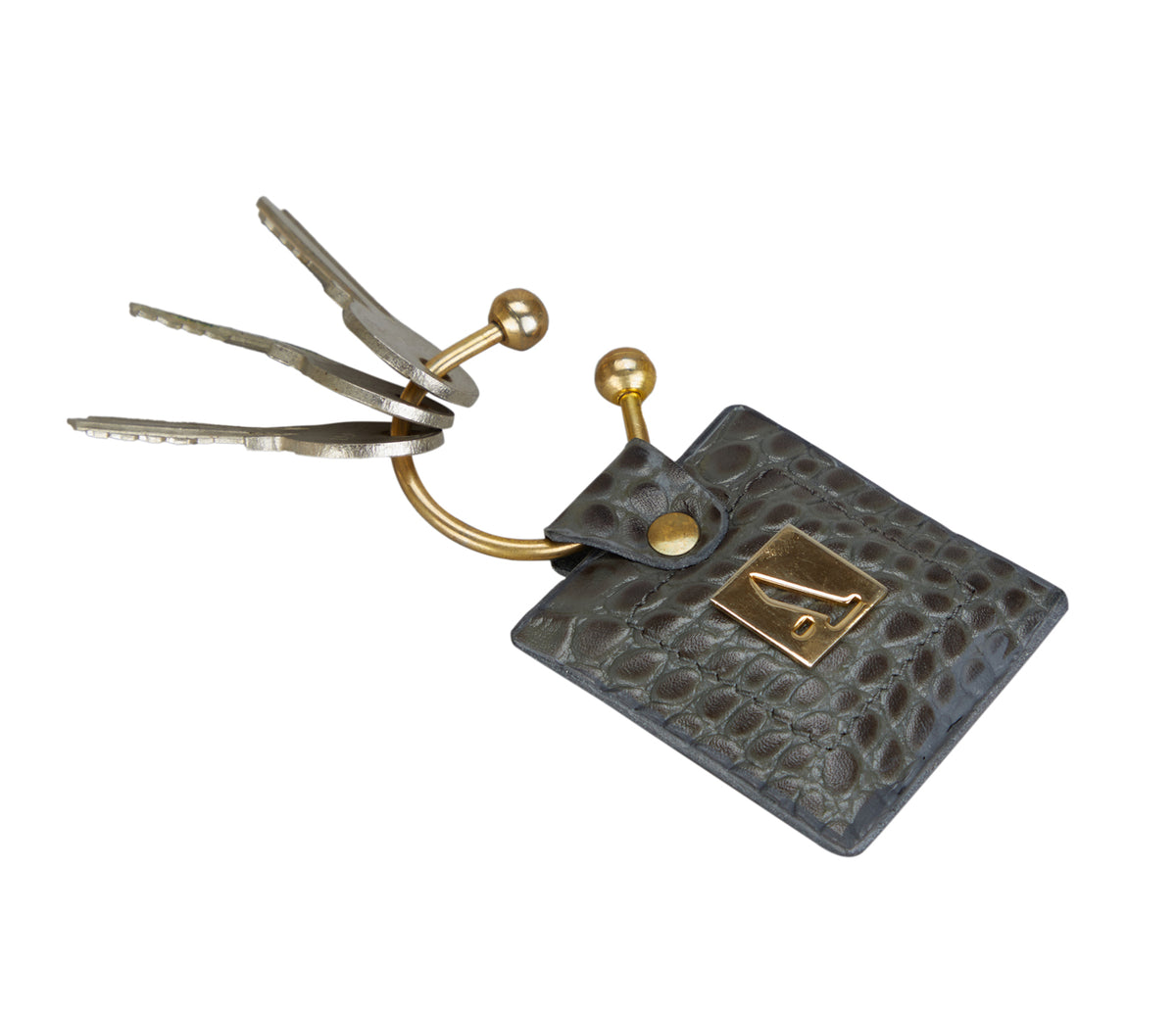 Key holder with knob screw key fitting - Grey