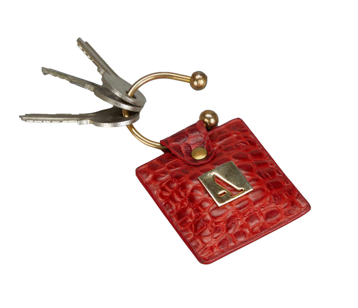 Key holder with knob screw key fitting - Tan