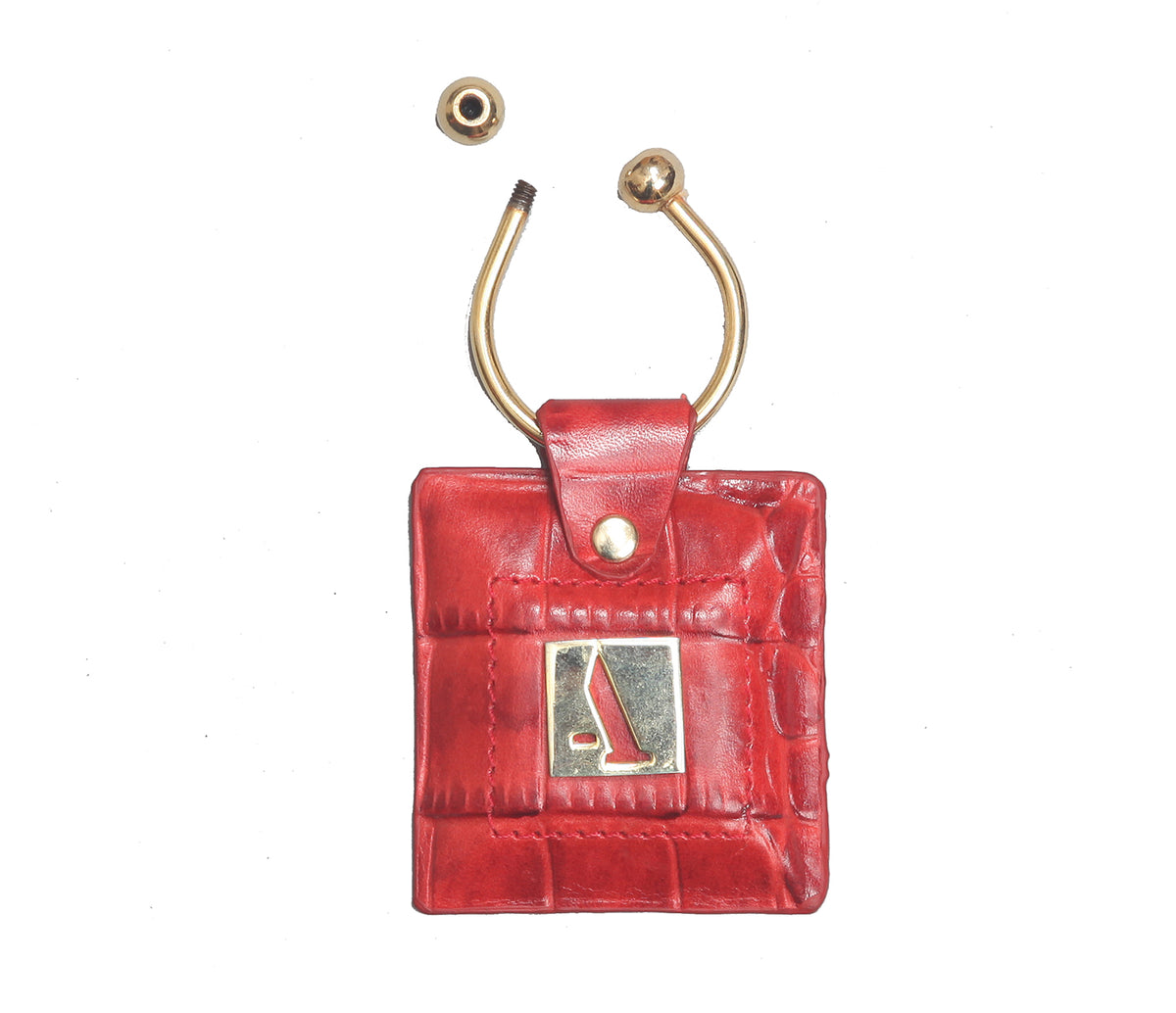 Key holder with knob screw key fitting - Tan
