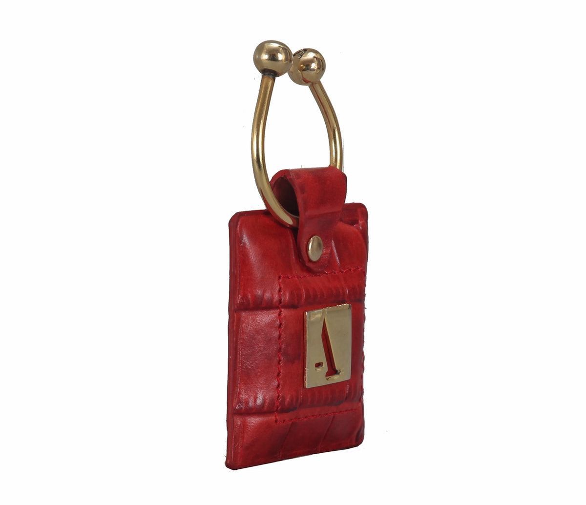 Key holder with knob screw key fitting - Tan