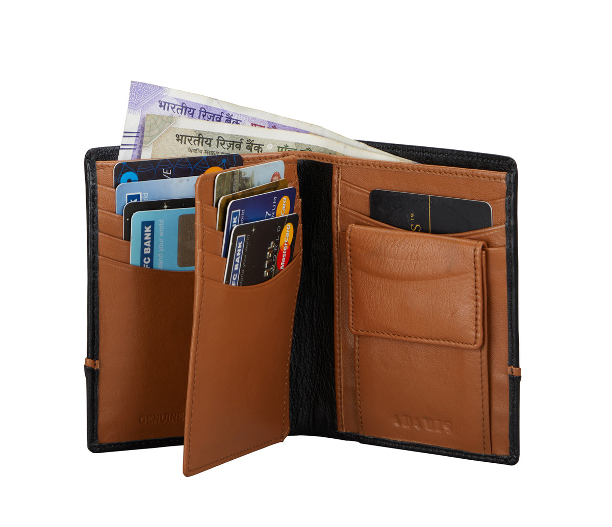 Edsel Mens Wallet - Black / Tan