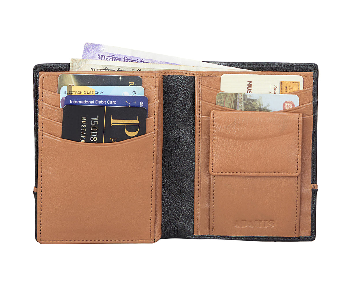 Edsel Mens Wallet - Black / Tan